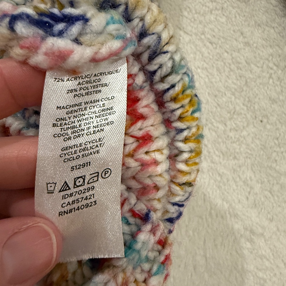 LOFT Multicolor Knit Sweater Size M Cozy Chunky Cable Knit Crewneck - Picture 13 of 15